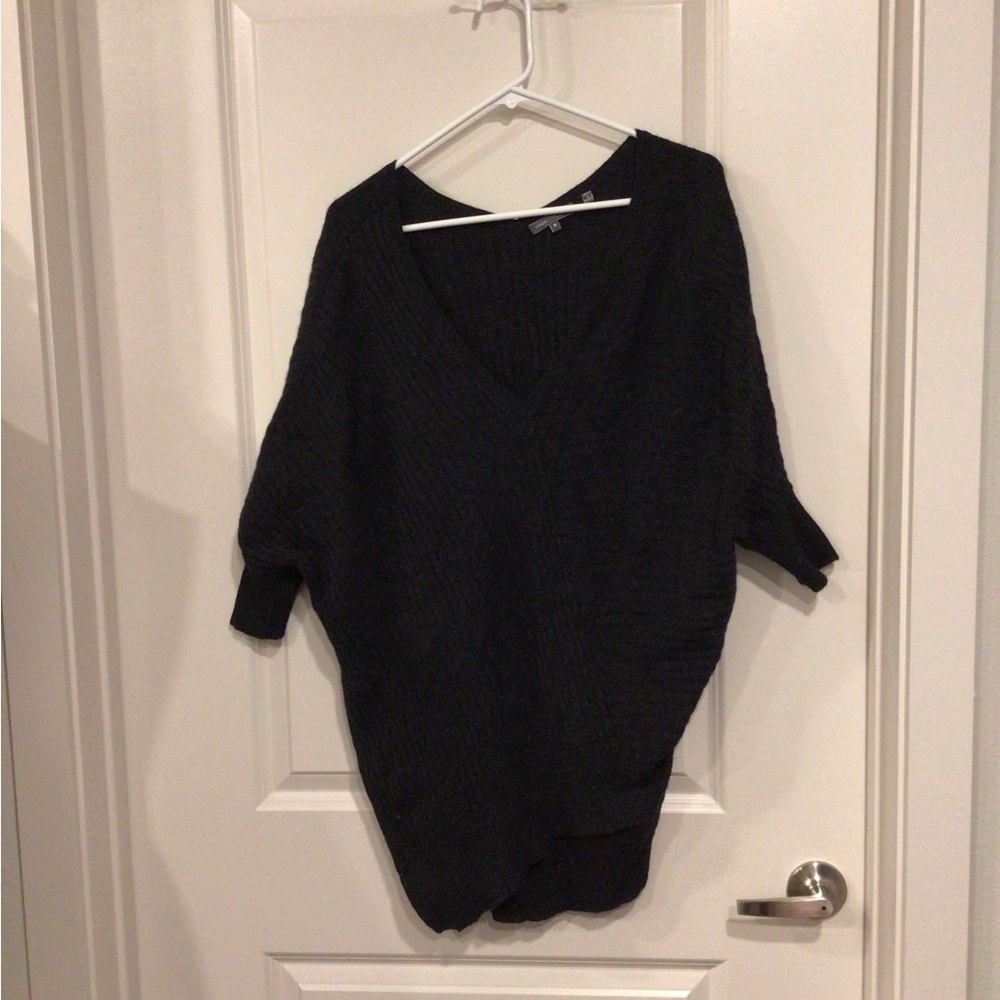 Vince Wool/Yak Women's Charcoal V-Neck Sweater